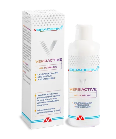Gel de spalare pentru corp si scalp Versiactive, 200 ml, Braderm