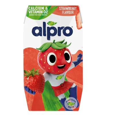 Bautura din soia cu capsuni pentru copii, 200 ml, Alpro