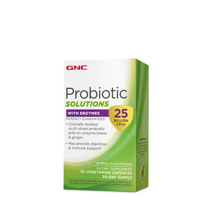 GNC PROBIOTIC SOLUTIONS WITH ENZYMES X 30 CAPSULE VEGETALE