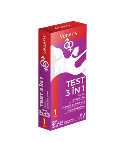 Test rapid 3in1 pentru candidoza tricomoniaza si vaginita bacteriana, 1 bucata, Veneris