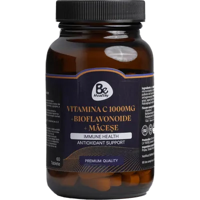 Vitamina C 1000mg + Bioflavonoide + Macese, 60 tablete, Be Healthy