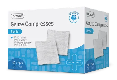 Dr. Max Comprese sterile 7.5 x 7.5cm, 2 bucati