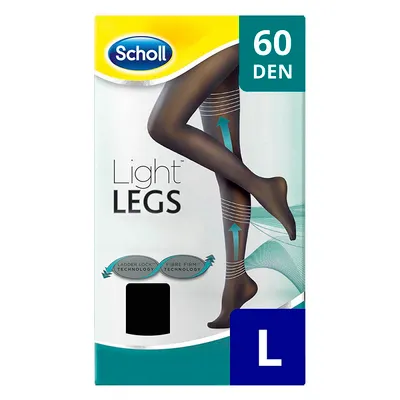 Ciorapi compresivi Light Legs 60 DEN, Marimea L, Negru, Scholl