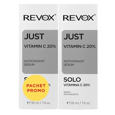 Pachet Ser antioxidant cu 20% vitamina C Just, 30 ml + 30 ml, Revox