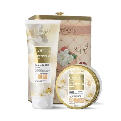 BOTTEGA VERDE 183903 SET CADOU INGRIJIRE CORP CU EXTRACT DE PATALE DE CRIN CUTIE METALICA CAMELI