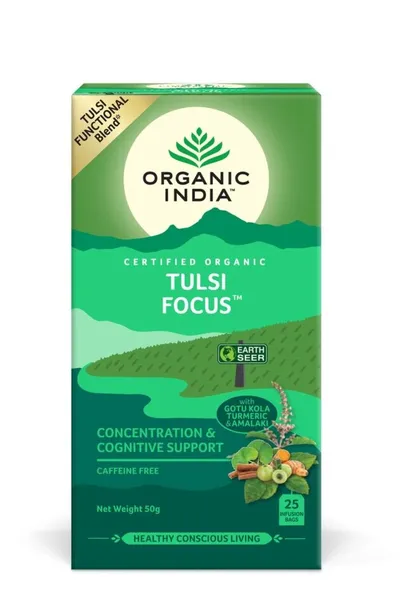CEAI TULSI FOCUS AMESTEC CONCENTRARE SI SPRIJIN COGNITIV 25 PLICURI BIO ORGANIC INDIA