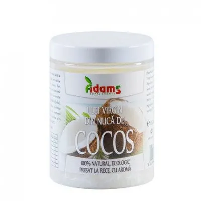 Ulei de cocos bio presat la rece, 500ml, Adams Vision