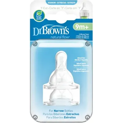Tetina din silicon cu taietura in Y, +9 luni, 362, 2 bucati, Dr. Browns