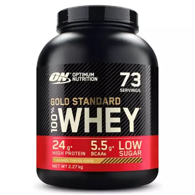 Pudra proteica proteine din zer 100% whey gold standard Caramel, 2.27kg, Optimum Nutrition