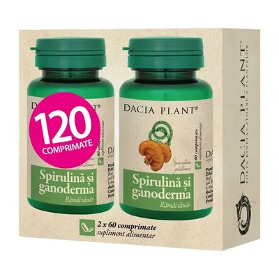 SPIRULINA SI GANODERMA 120 COMPRIMATE (2X60CPR) DACIA PLANT