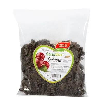 Prune uscate fara samburi, 500g, SanoVita