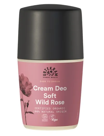 Deodorant Roll-on Cremă, Fără Aluminiu, cu Trandafir Sălbatic Bio, 50 ml, Urtekram