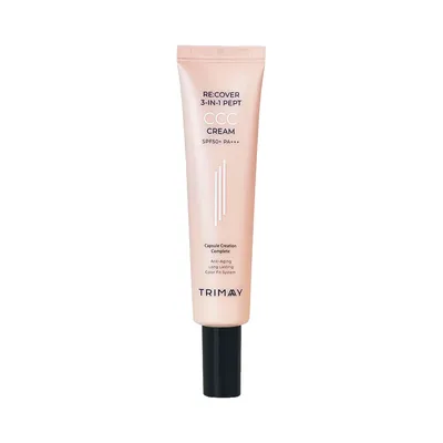 Crema pentru fata coloranta CCC Cream Re:cover 3-in-1 Pept SPF50+PA+++, 30ml, Trimay
