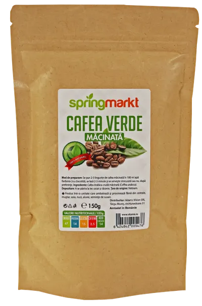 Cafea verde macinata, 150g, Adams Vision