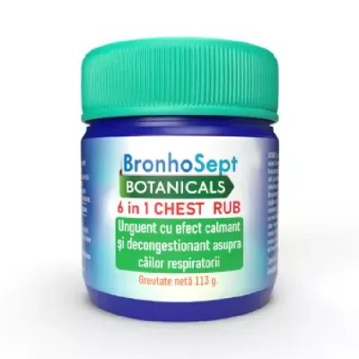 Unguent Chest Rub Decongestionant BronhoSept, 113g, Justin Pharma