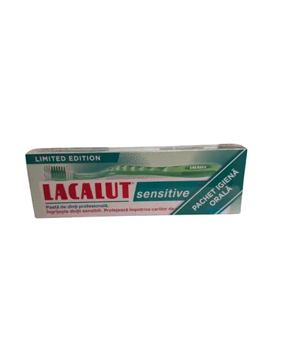 Lacalut Sensitive pasta 75ml+Periuta Sensitive Cadou