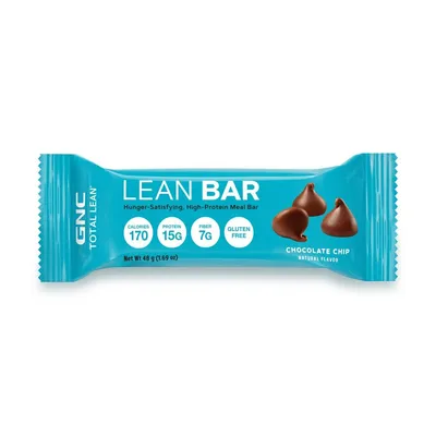Baton proteic cu aroma de fulgi de ciocolata Lean Bar, 5 x 48g, GNC