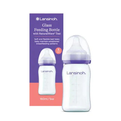 Biberon sticla cu tetina silicon pentru +1 luna, 160ml, Lansinoh