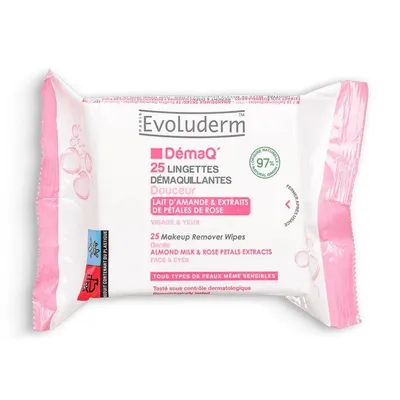Servetele demachiante pentru toate tipurile de ten, 25 bucat, Evoluderm