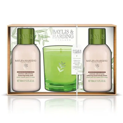 Baylis and Harding Set 3 piese - Lotiune maini si corp 100ml/ Sapun lichid 100 ml/ Lumanare 60gr BM18NT3PCAN