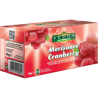 Ceai de merisoare, 20 plicuri, Vedda