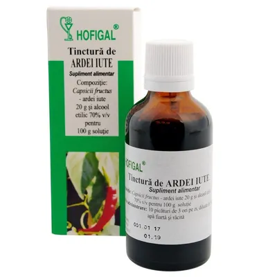 Tinctura de ardei iute, 50ml, Hofigal