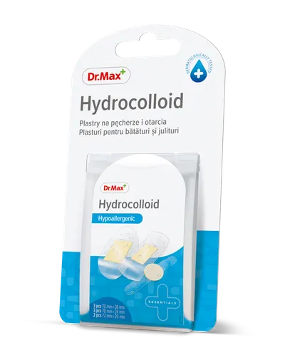 Dr. Max Plasture Hydrocolloid 70 x 38mm 70 x 24mm 72 x 20mm, 8 bucati