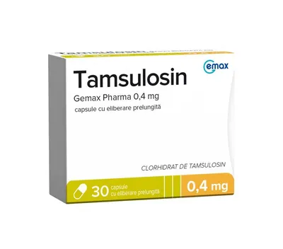 Tamsulosin 0.4mg, 30 capsule eliberare prelungita, Gemax