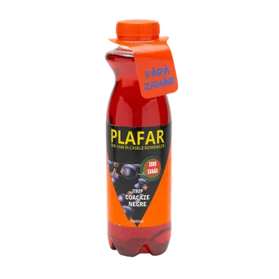 Sirop de coacaze negre cu zero zahar, 500ml, Plafar