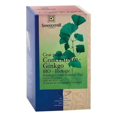 Ceai Bio Ceai pentru Concentrare - Ginkgo, 20 plicuri, Sonnentor