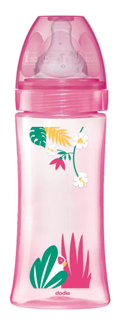 Biberon Initiation+ anti-colici pentru +6 luni cu 3 viteze Jungla, 330ml, Dodie