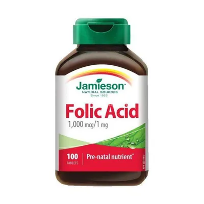 Acid folic 1 mg, 100 tablete, Jamieson