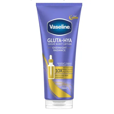 Lotiune de corp tip ser cu colagen Overnight Radiance Gluta Hya, 200 ml, Vaseline