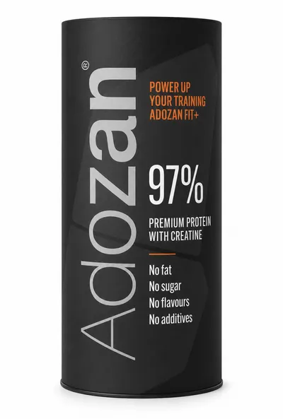 Pudră Proteică Fit+ cu Creatină (97% Proteină) Fără Aromă, 1 kg, Adozan
