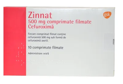 Zinnat, 500 mg, 10 comprimate filmate, Sandoz