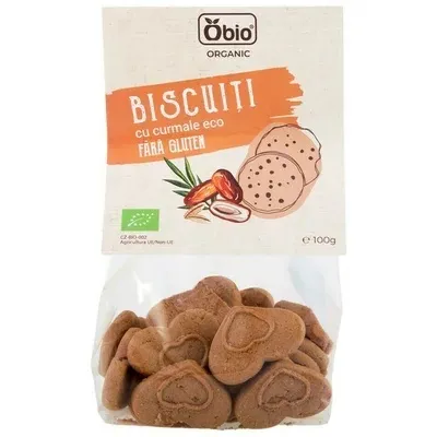 Biscuiți bio cu curmale, 100g, OBio