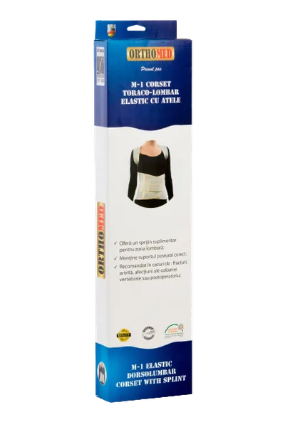 Corset toraco-lombar elastic cu atele Marimea L, 1 bucata, Orthomed