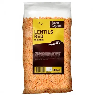 Linte rosie Bio, 500g, Smart Organic