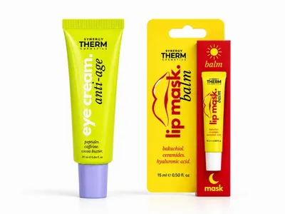 Crema antirid de ochi, 25ml + Balsam masca pentru buze Lip Mask, 15ml, Synergy Therm