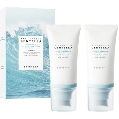 Pachet Crema de fata cu SPF 50+ PA++++ Centella Hyalu-Cica Water-Fit Sun, 50 ml + 50 ml, Skin1004