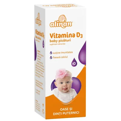 Alinan Vitamina D3 Baby solutie, 10 ml, Fiterman