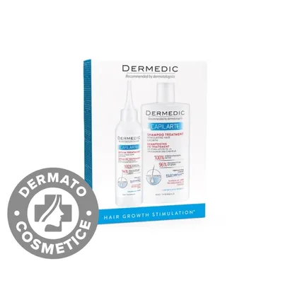Pachet Sampon tratament 300ml + Ser tratament pentru stimularea cresterii parului 150ml Capilarte, Dermedic