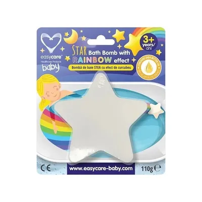 Bombe de baie efervescente pentru copii cu efect de curcubeu stea, EASY00267, Easycare Baby