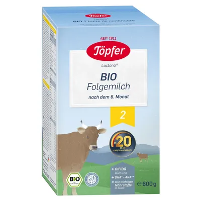 Töpfer Bio 2 Lactana Lapte Praf de Continuare, de la 6 luni, 600 g