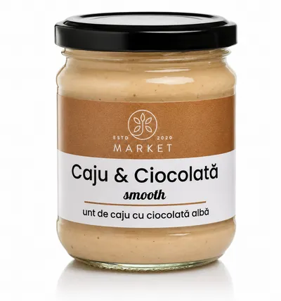 Unt de Caju cu Ciocolată Albă, 170 g, Bio-Market