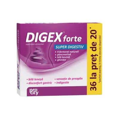 Digex Forte Super Digestiv, 36 capsule la pret de 20