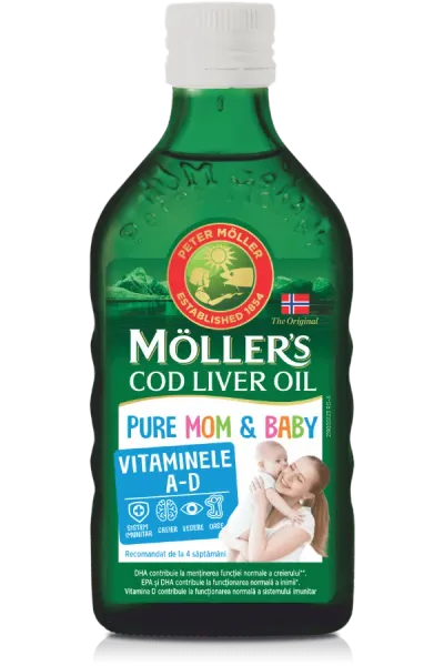 Ulei din ficat de cod Pure Mom and Baby, 250 ml, Moller's
