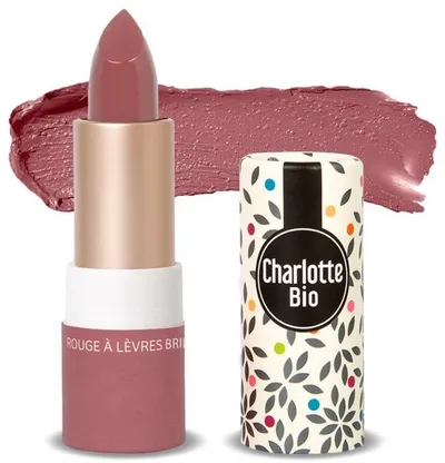 Ruj stralucitor cu unt de shea, ulei de ricin si ceara Bio Rose Vintage, 3.5g, Charlotte Bio