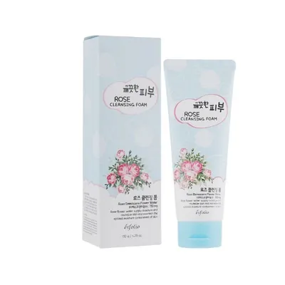 Spuma pentru curatarea fetei cu esenta de trandafir, 150g, Esfolio