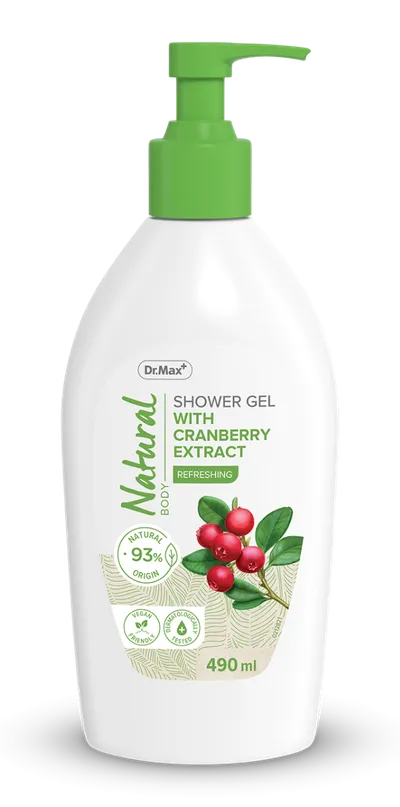 Dr. Max Natural Gel de dus cu merisoare, 490ml